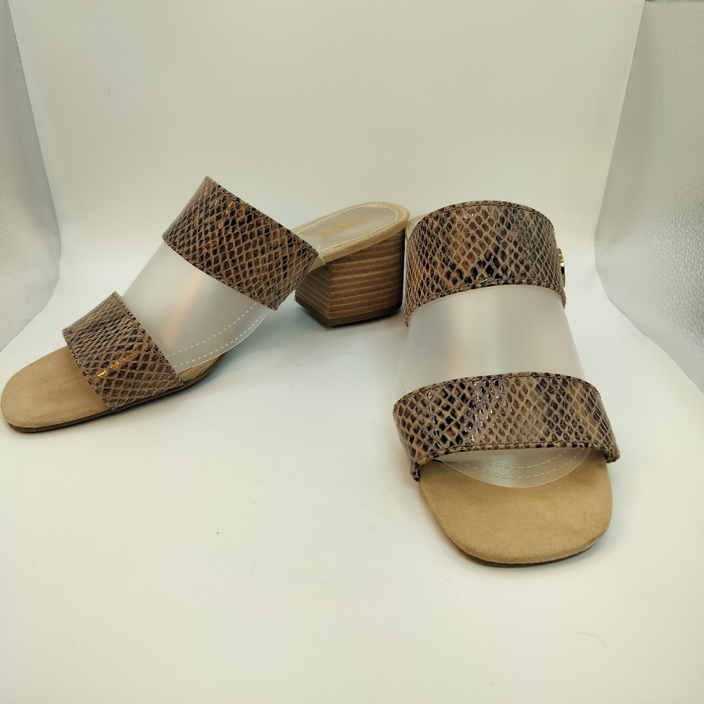 Anne Klein Womens Breeze Sandals Faux Snake Skin Slides Size 9.5 Summer